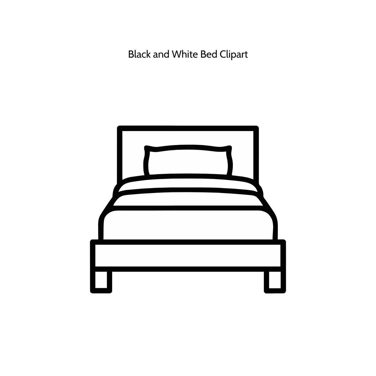 Free Black and White Bed Vector Clipart (PNG, SVG) to Edit Online
