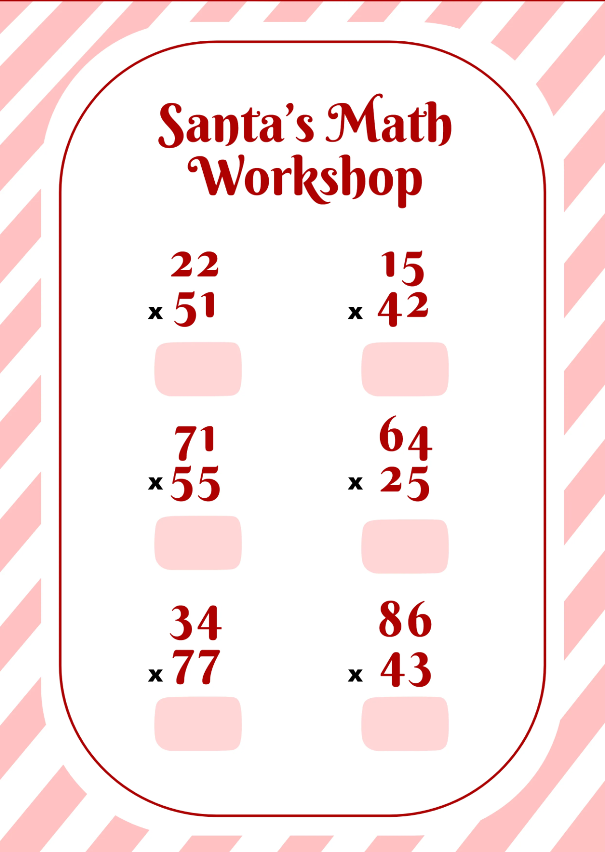Free Multiplication Christmas Worksheet Template to Edit Online Free Multiplication Christmas Worksheet Template to Edit Online