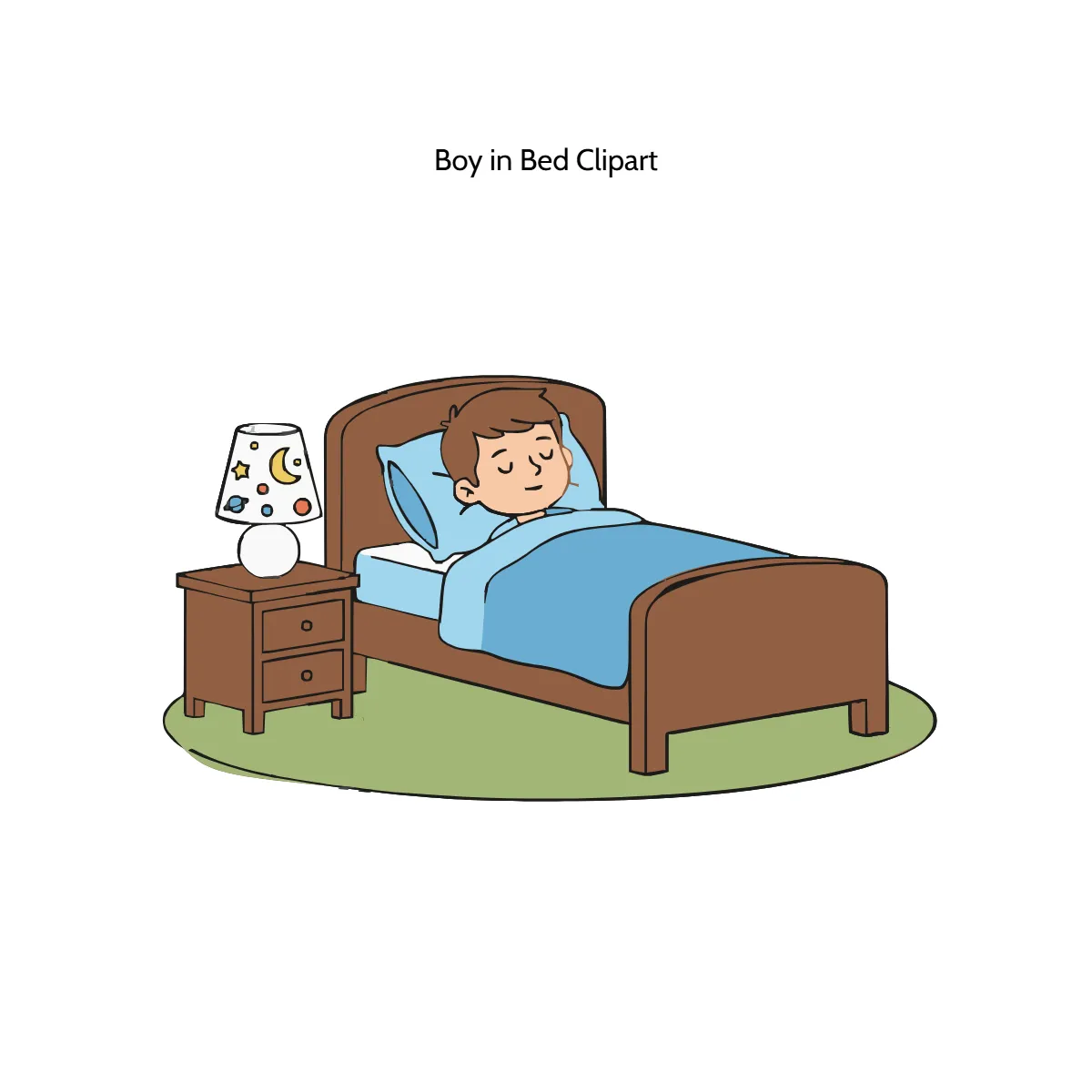 Free Boy in Bed Clipart Template to Edit Online