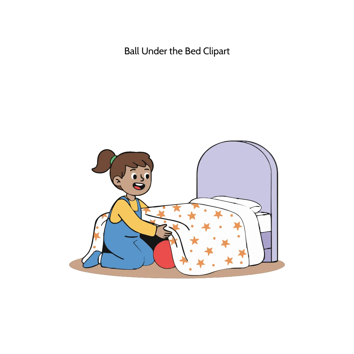 Free Ball Under the Bed Clipart Template to Edit Online