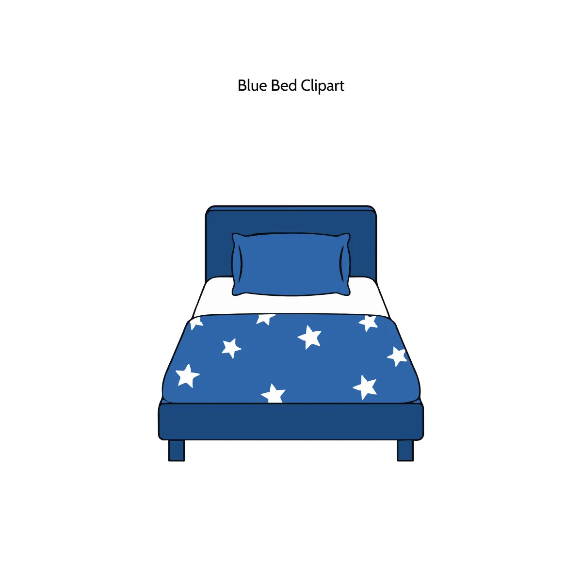 Free Blue Bed Clipart Template to Edit Online