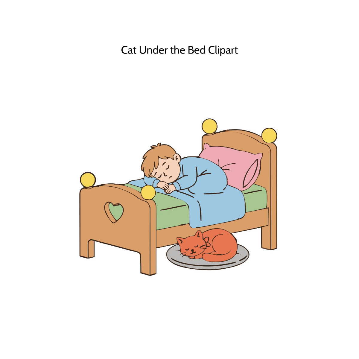 Free Cat Under the Bed Clipart Template to Edit Online