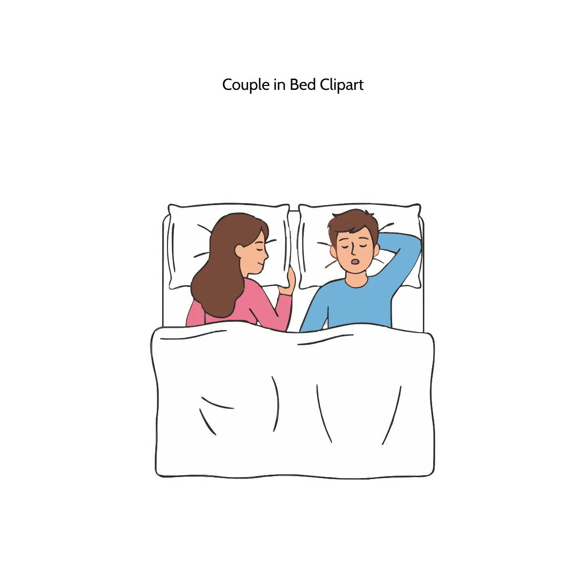 Free Couple in Bed Clipart Template to Edit Online
