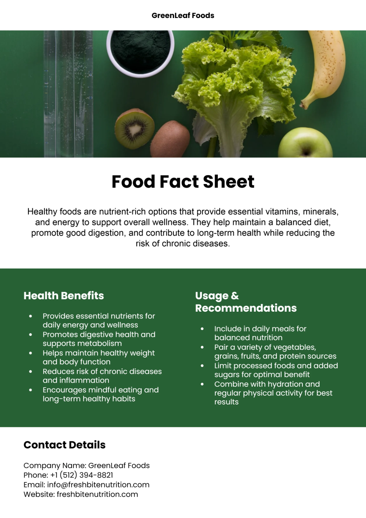 Free Food Fact Sheet Template to Edit Online Free Food Fact Sheet Template to Edit Online