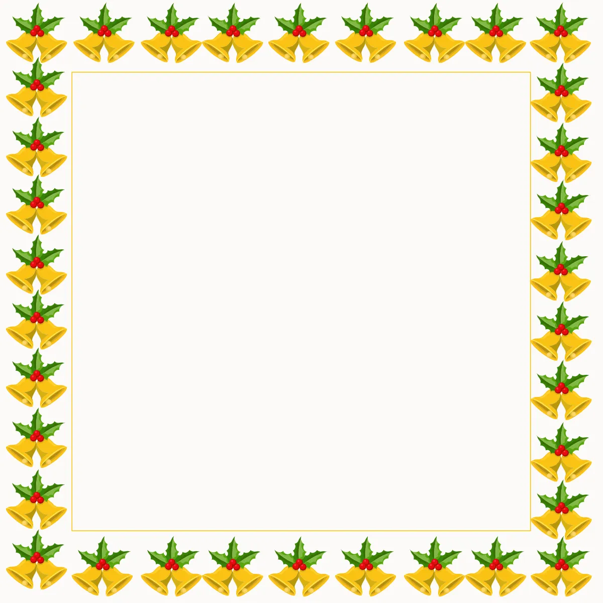 Free Christmas Bell Silhouette  Border Clipart Template to Edit Online