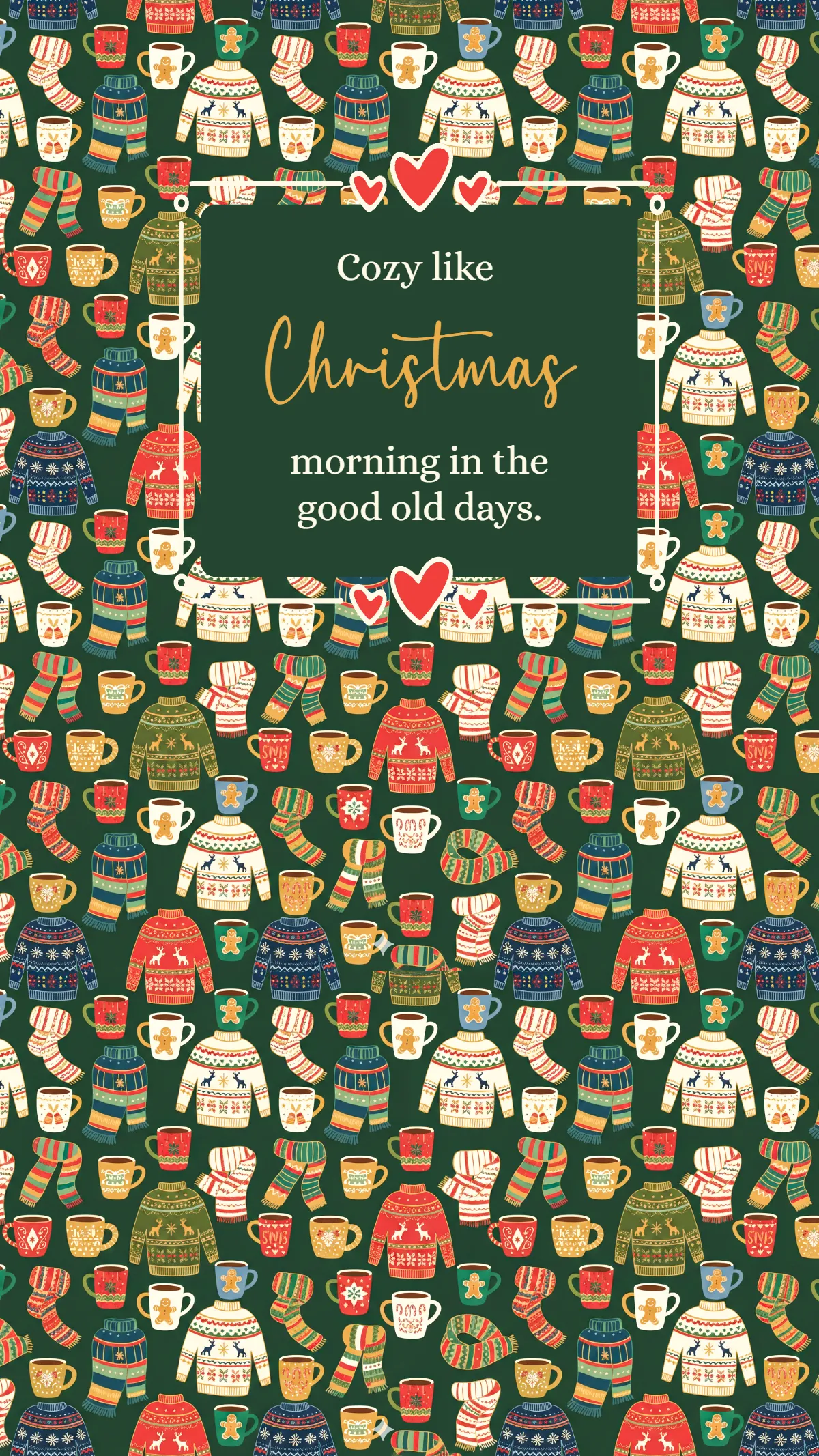 Free Retro Knit Holiday Sweater Template to Edit Online