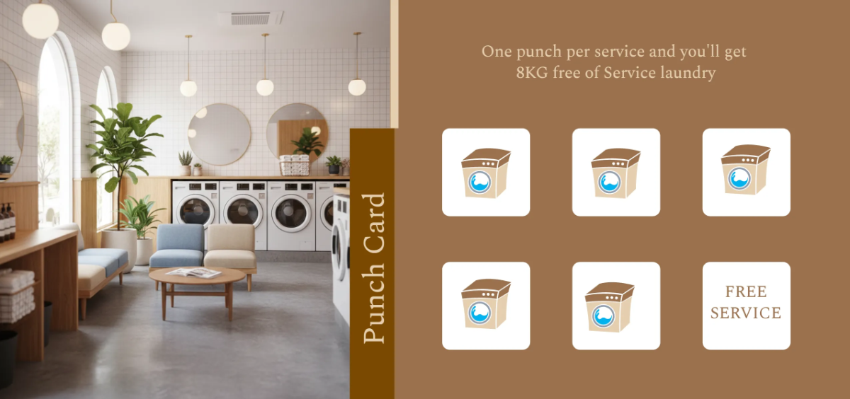 Free Laundry Shop Punch Card Template to Edit Online