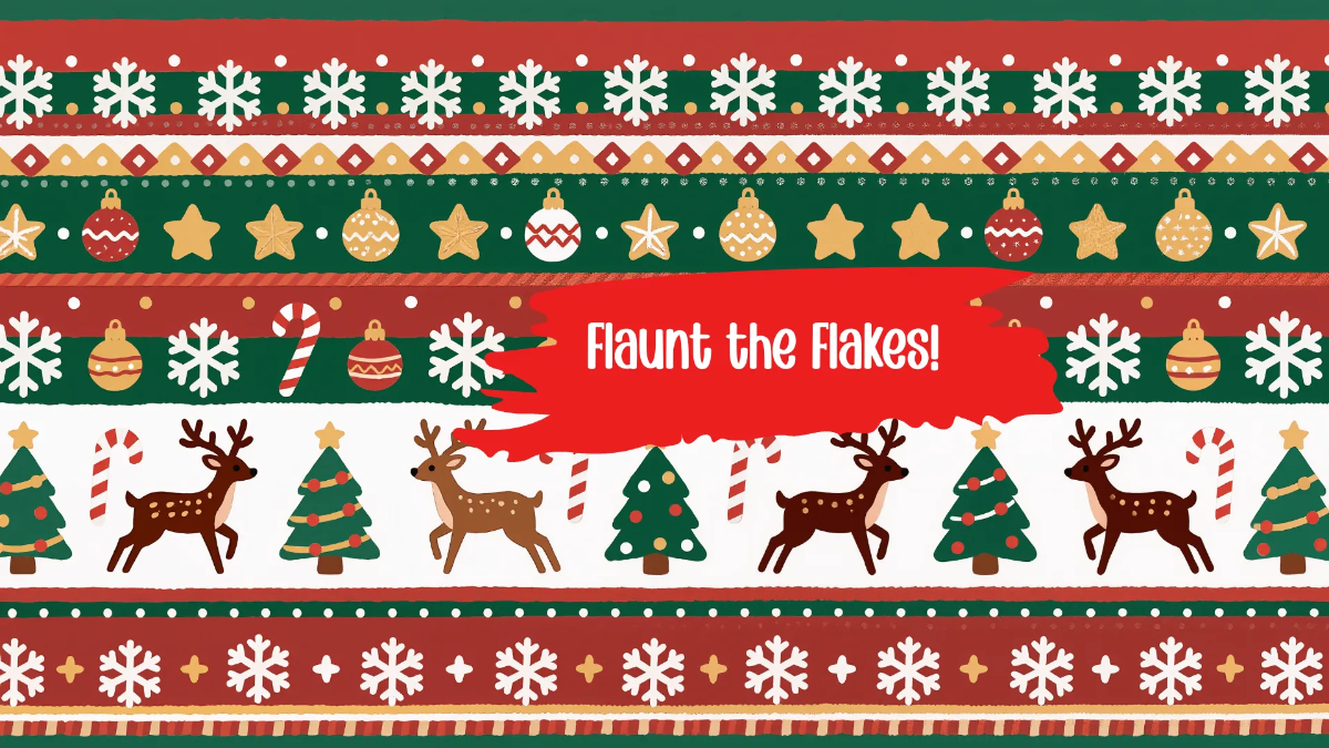 Free Bold Holiday Sweater Pattern Template to Edit Online