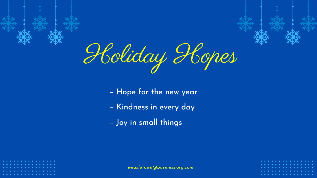 Free Christmas Snowflakes Presentation Template to Edit Online