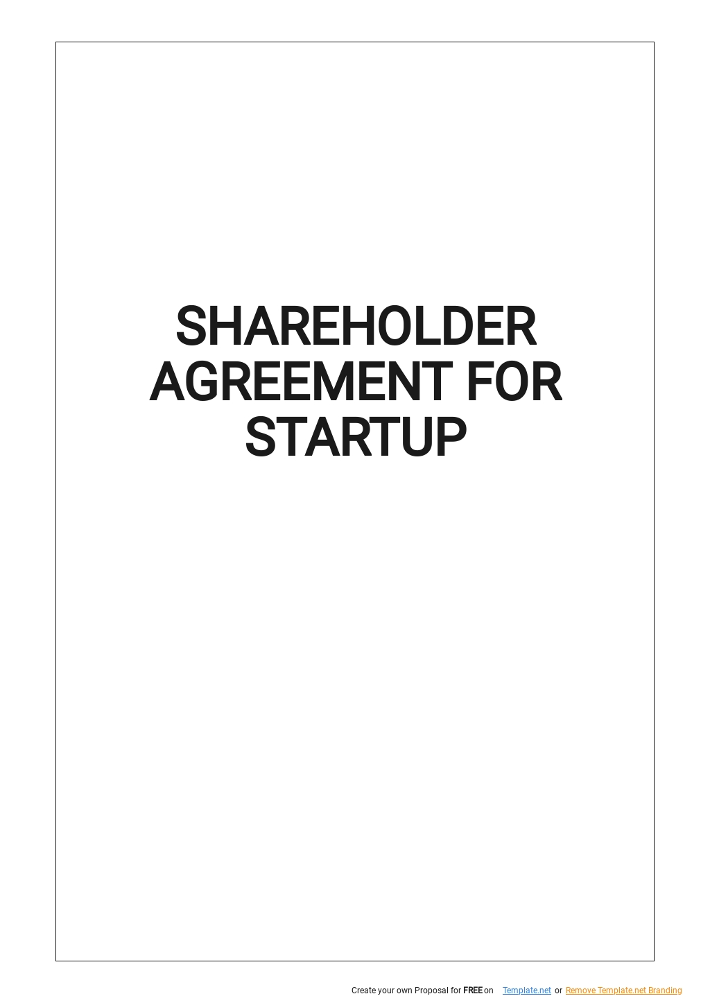 Free Sample Shareholder Agreement for Startup Template - Google With sample shareholder agreement for startup