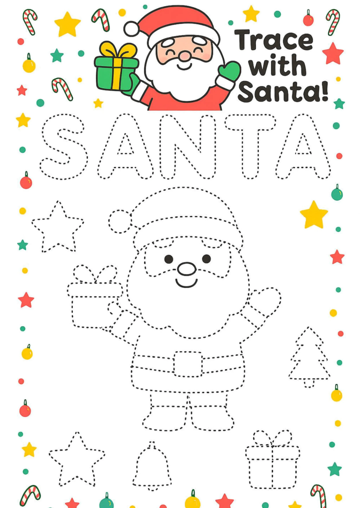 Free Santa Christmas Tracing Worksheet Template to Edit Online Free Santa Christmas Tracing Worksheet Template to Edit Online