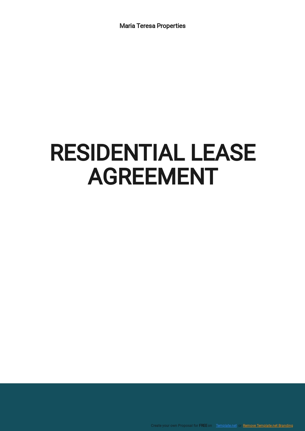 Rental Lease Agreement Free Printable Free Printable Residential Lease 