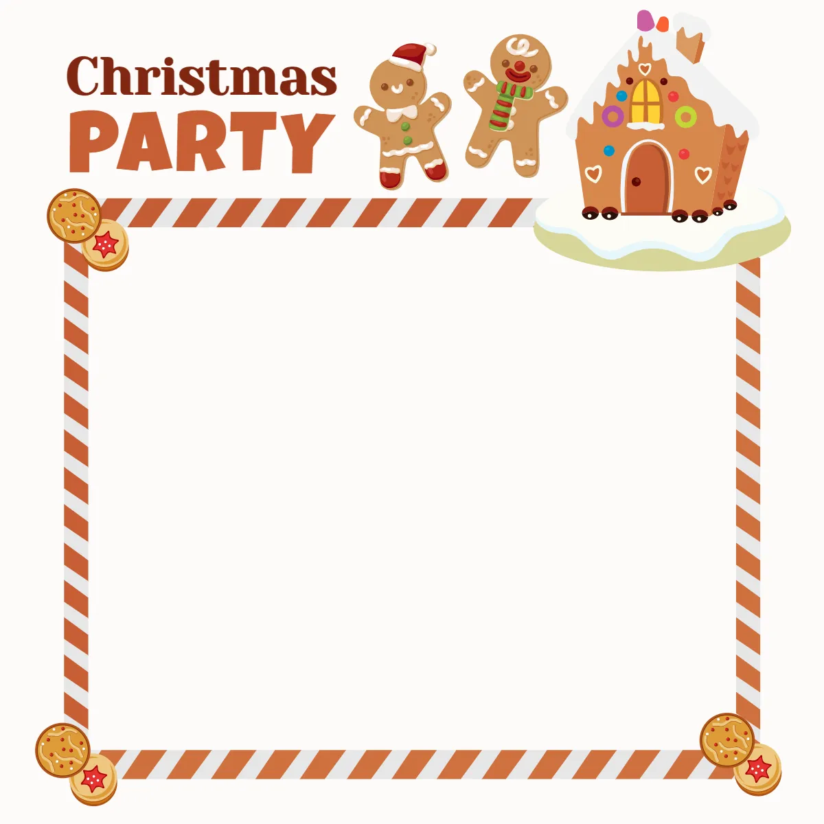 Free Christmas Party Border Clipart Template to Edit Online
