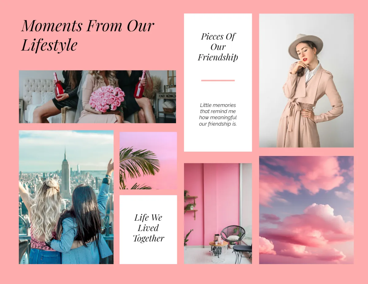 Free Pink Artistic Scrapbook Template to Edit Online