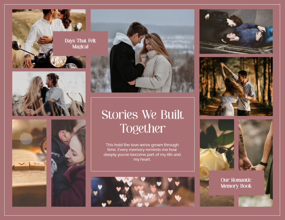 Free Romantic Scrapbook Template to Edit Online