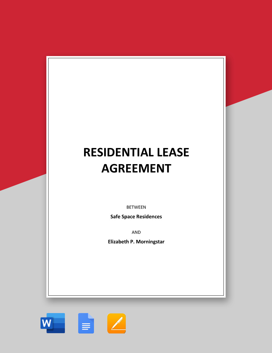 FREE Residential Lease Agreement Word Template Download Template