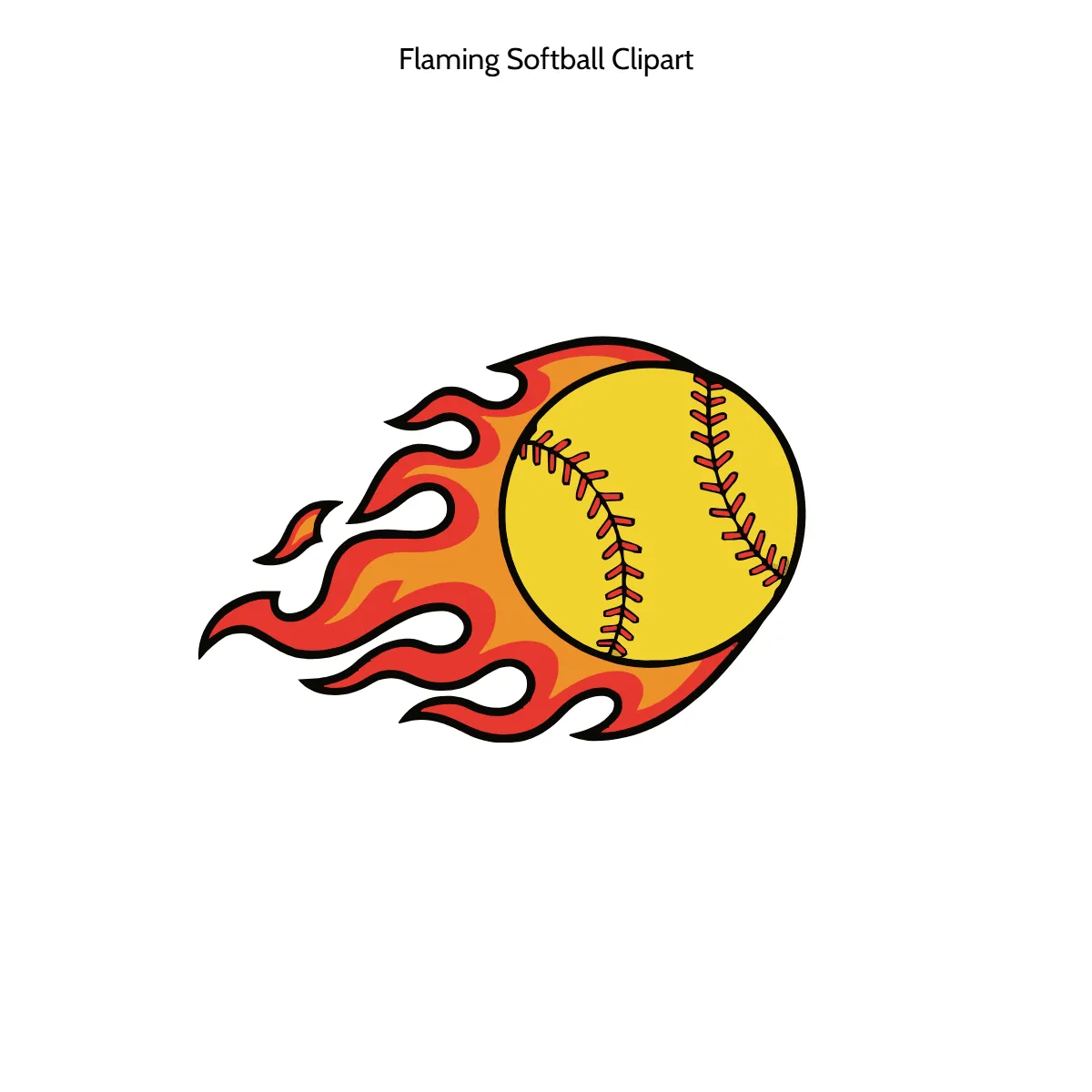Free Flaming Softball Vector Clipart (PNG, SVG) to Edit Online