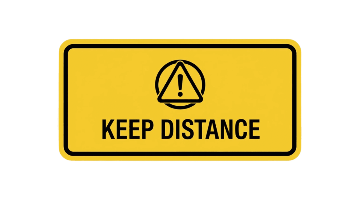 Free Keep Distance Bumper Sticker to Edit Online