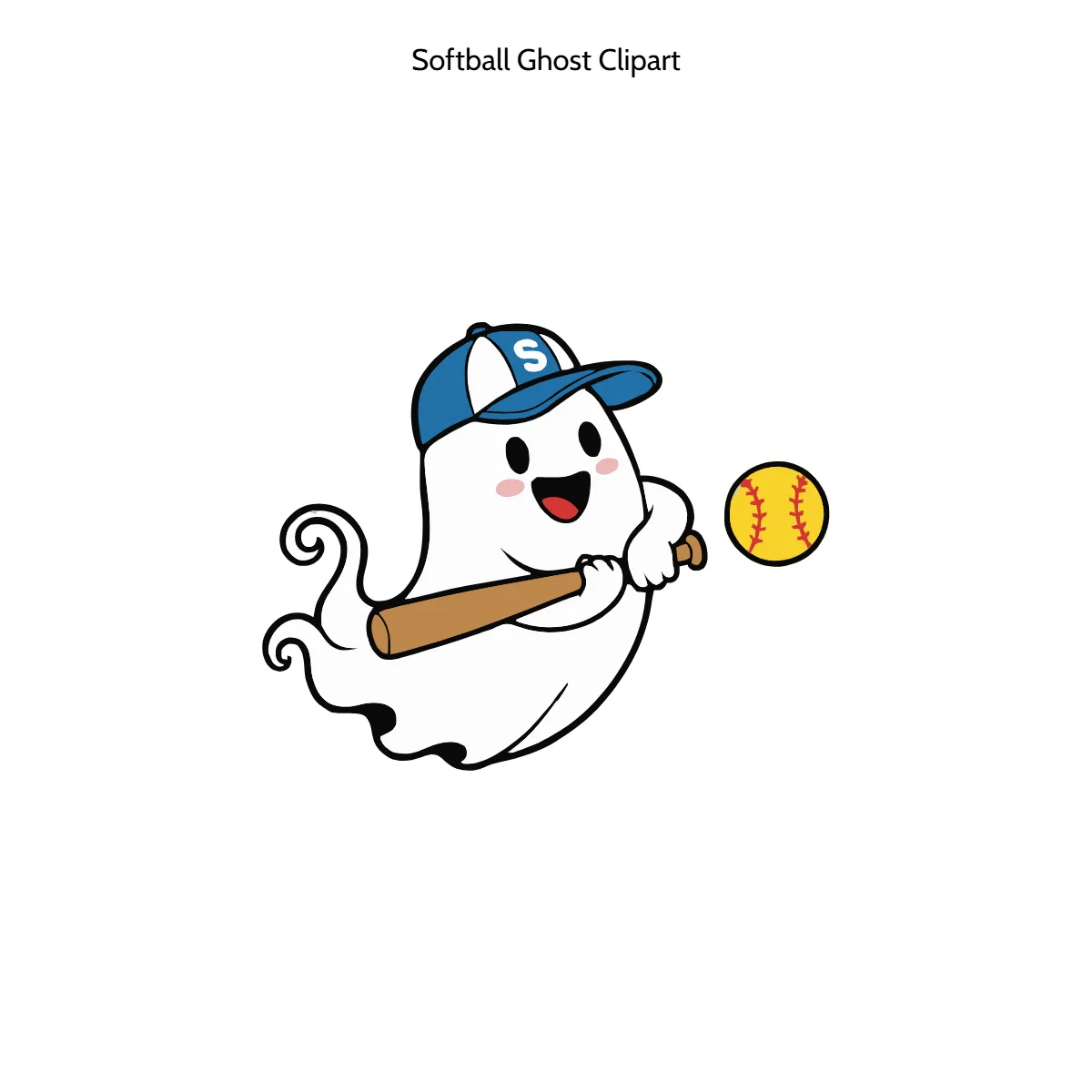 Free Softball Ghost Clipart Template to Edit Online