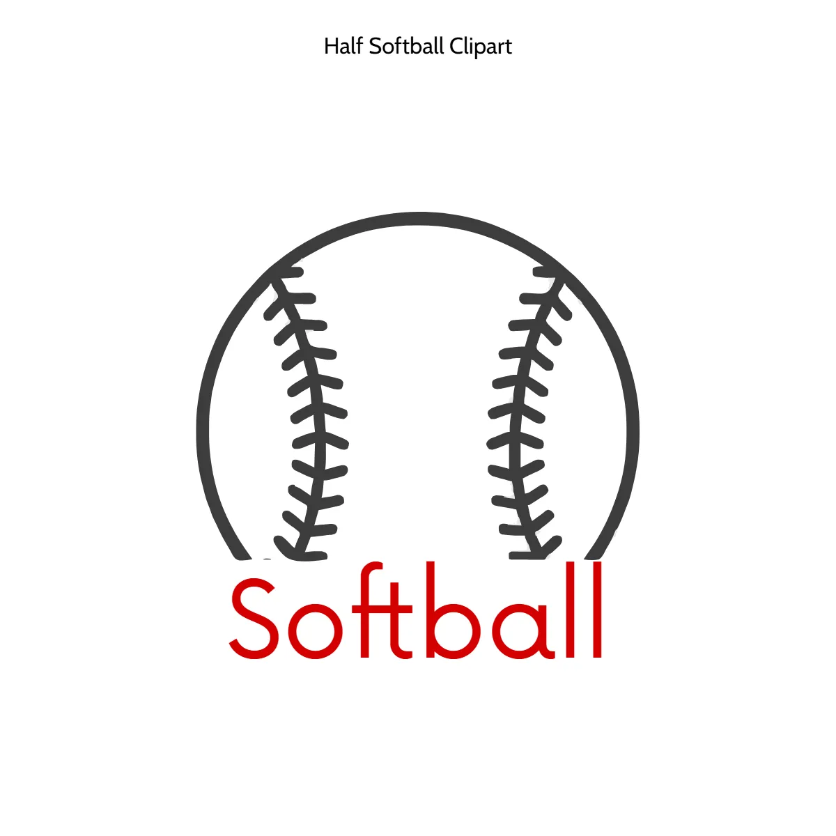Free Half Softball Clipart Template to Edit Online