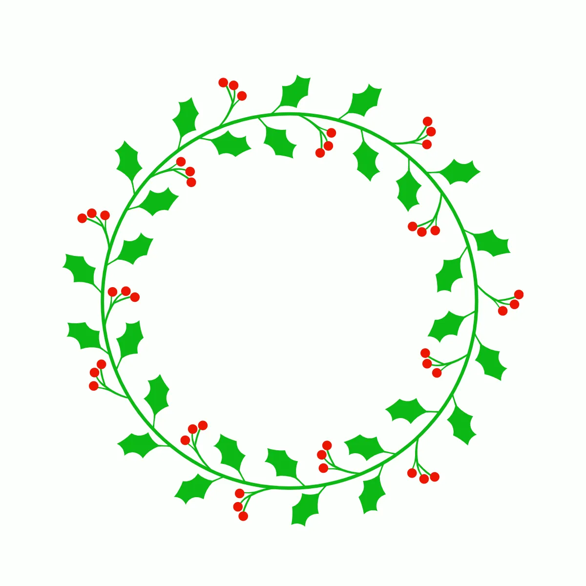 Free Thin Christmas Wreath Clipart Template to Edit Online