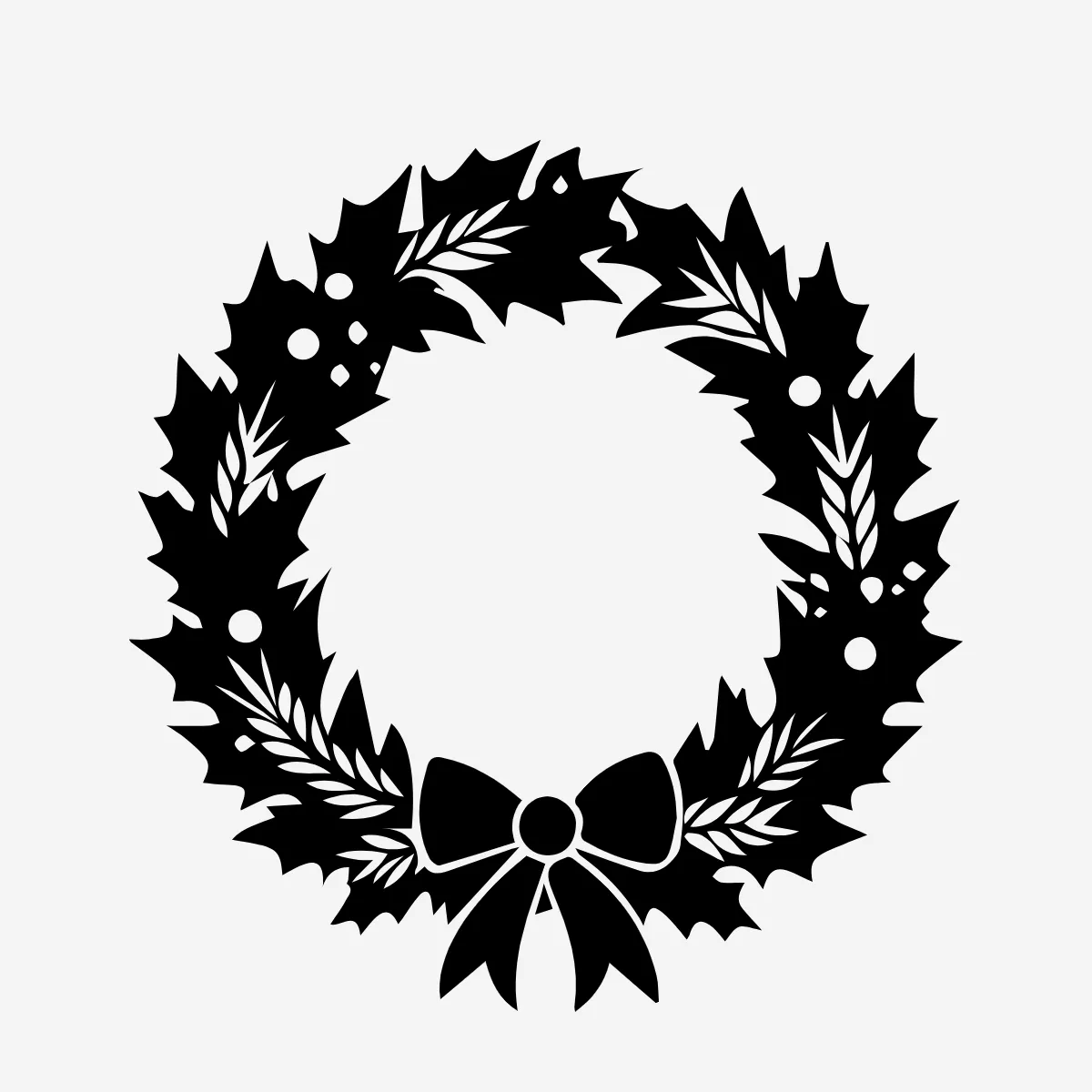 Free Black Christmas Wreath Clipart Template to Edit Online