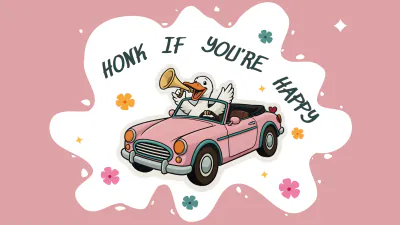 Free Honk If You’re Happy Bumper Sticker to Edit Online