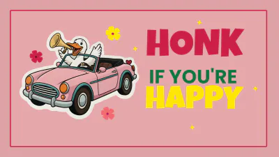 Free Honk If You’re Happy Bumper Sticker to Edit Online