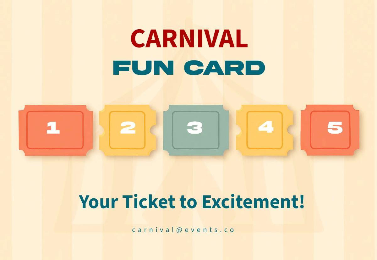 Free Carnival Punch Card Template to Edit Online