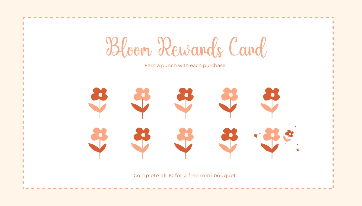 Free Florist Punch Card Template to Edit Online