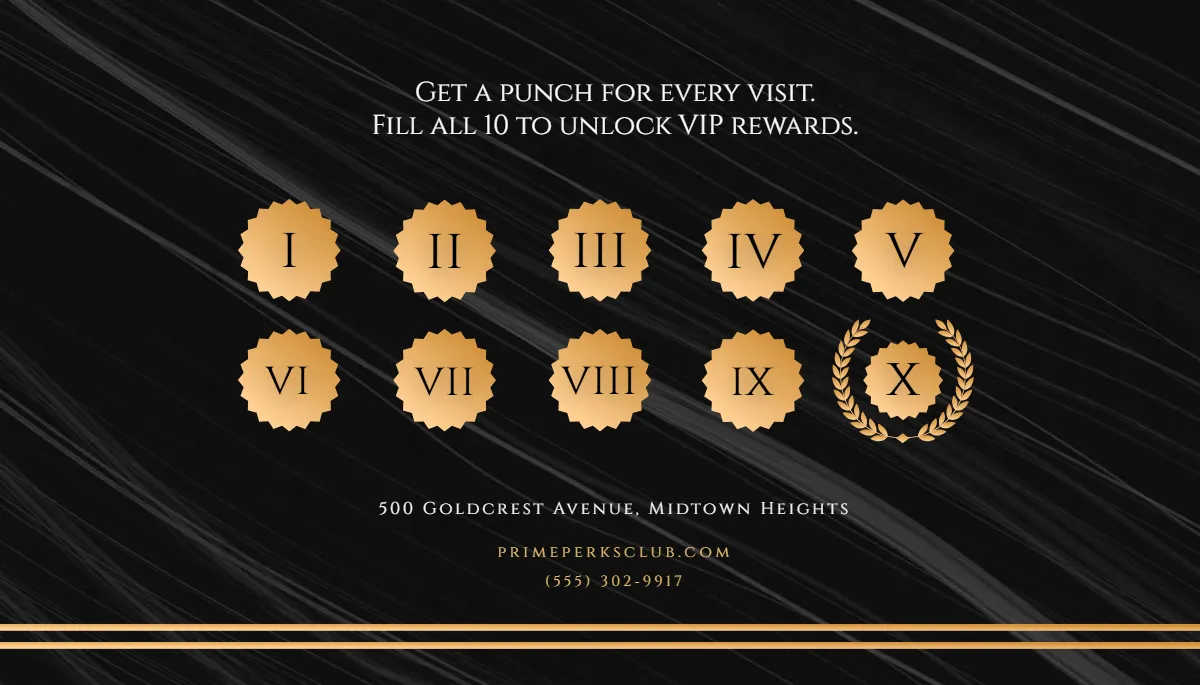 Free VIP Member Punch Card Template to Edit Online