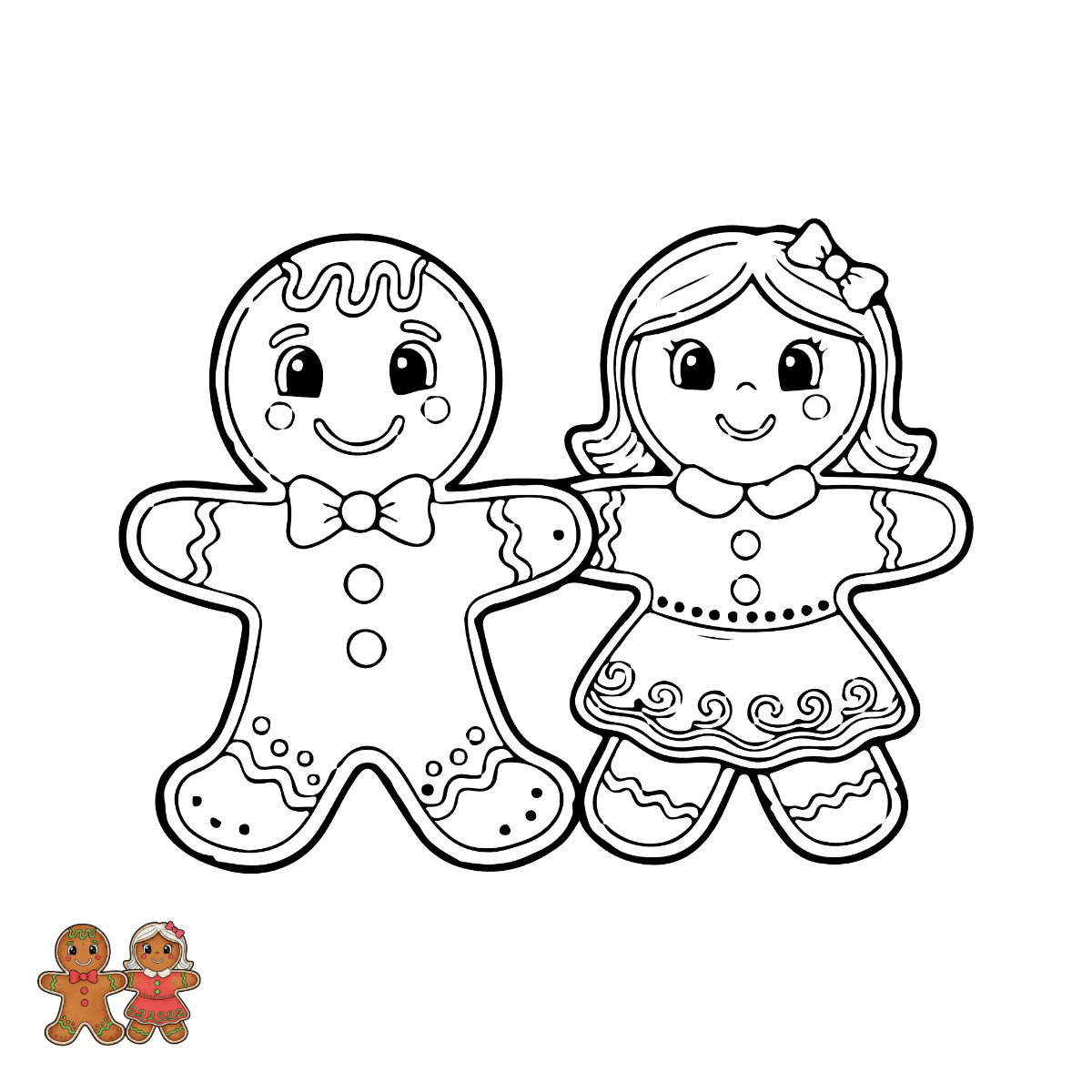 Free Gingerbread Christmas Coloring Page Template to Edit Online