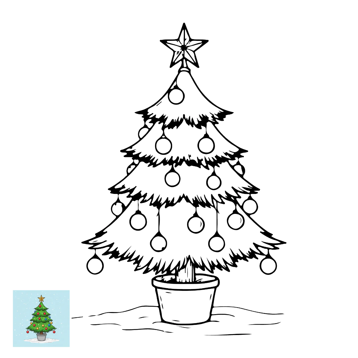 Free Tree Christmas Coloring Page Template to Edit Online