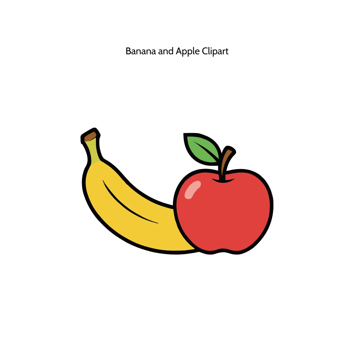 Free Banana and Apple Vector Clipart (PNG, SVG) to Edit Online