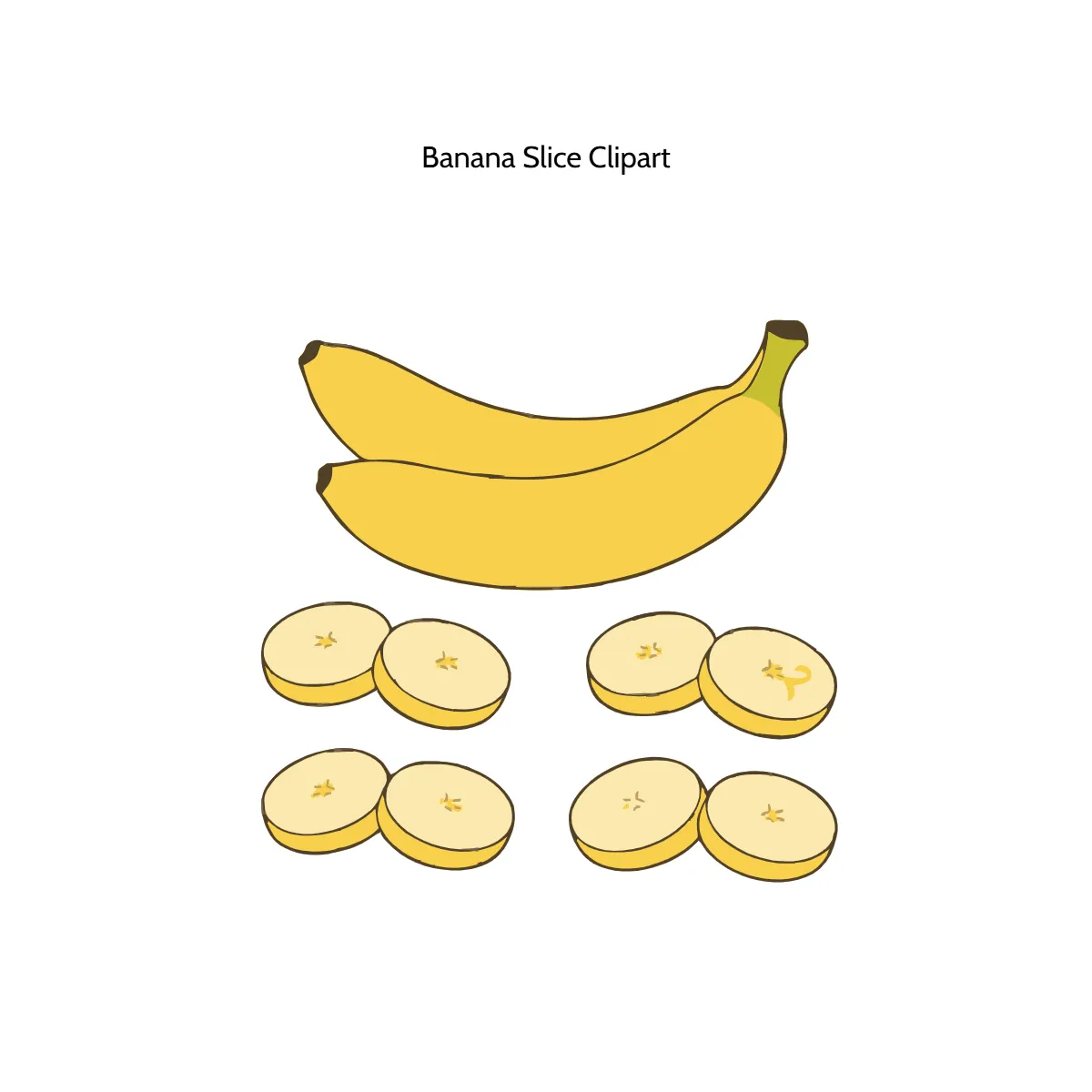 Free Banana Slice Vector Clipart (PNG, SVG) to Edit Online