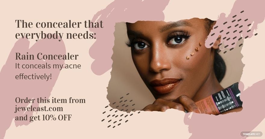 Free Beauty Influencer Facebook Post Template