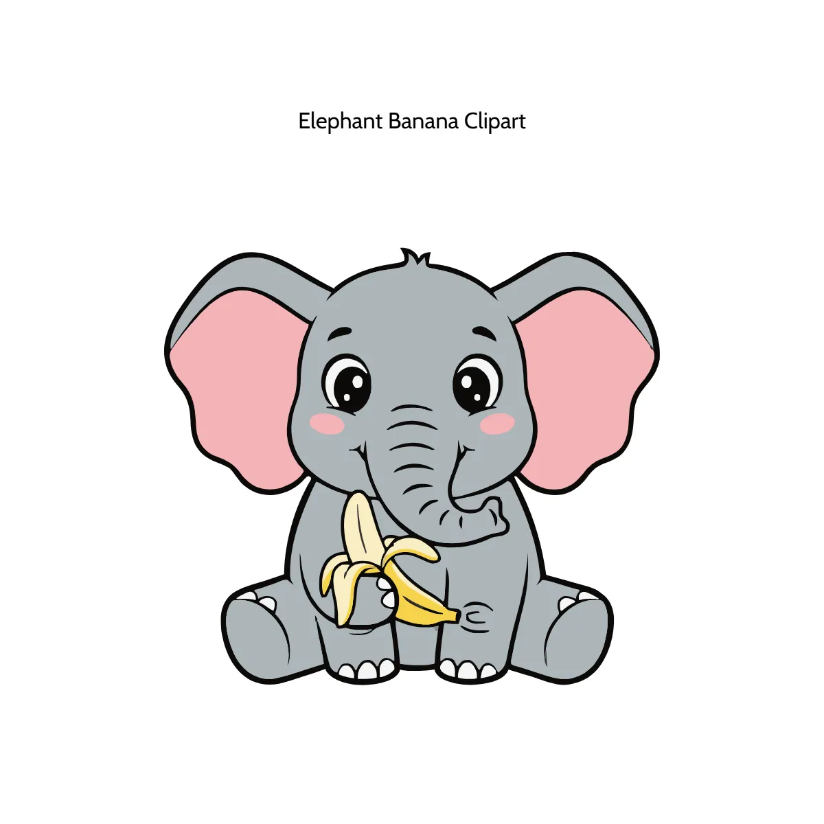 Free Elephant Banana Clipart Template to Edit Online