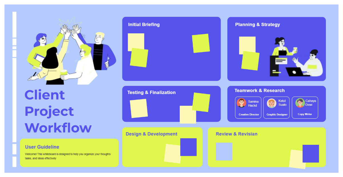 Free Blue and Lime Green Yellow Illustrative Client Project Workflow Template to Edit Online Free Blue and Lime Green Yellow Illustrative Client Project Workflow Template to Edit Online