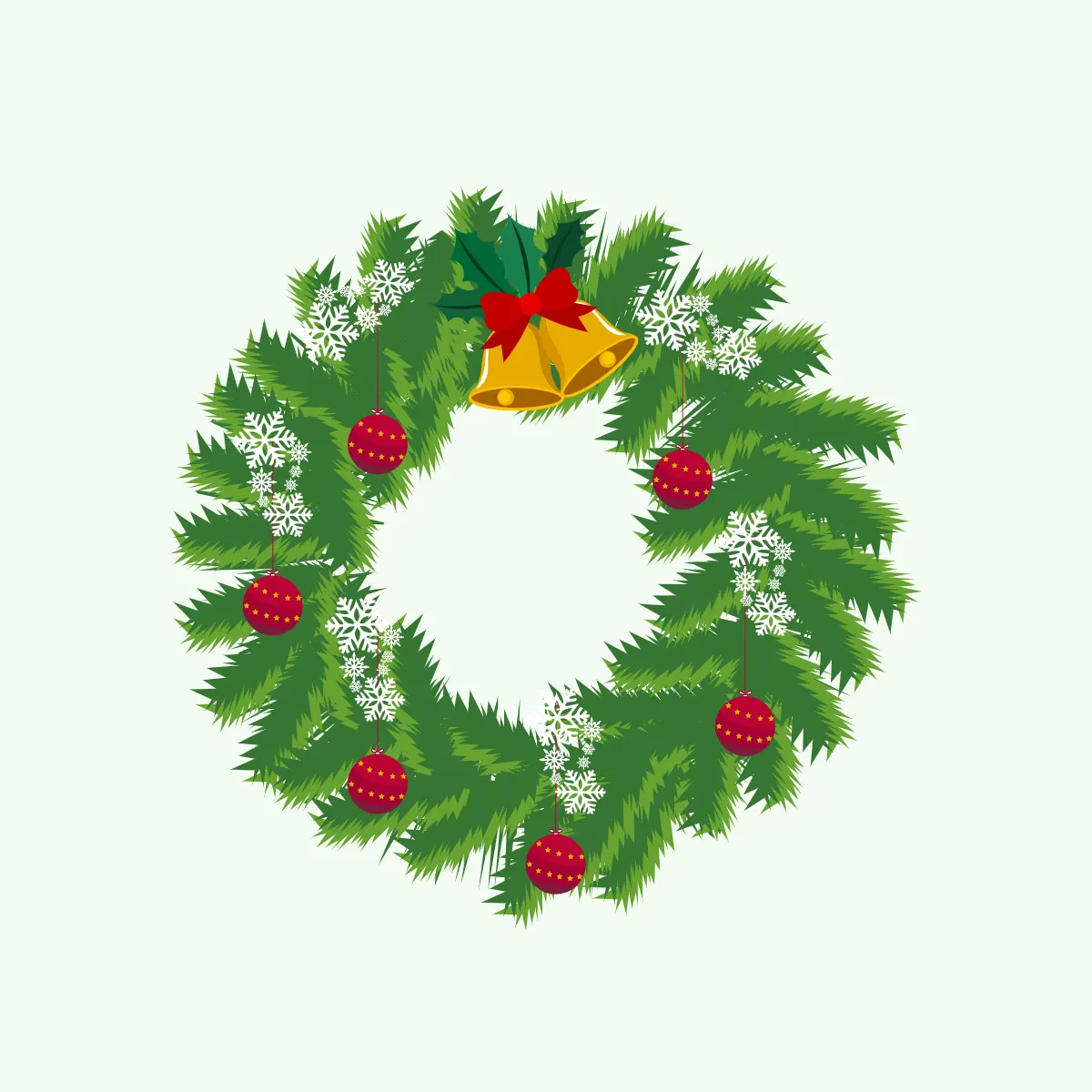 Free Classic Christmas Wreath Clipart Template to Edit Online