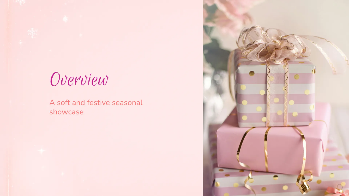 Free Pink Christmas Presentation Template to Edit Online