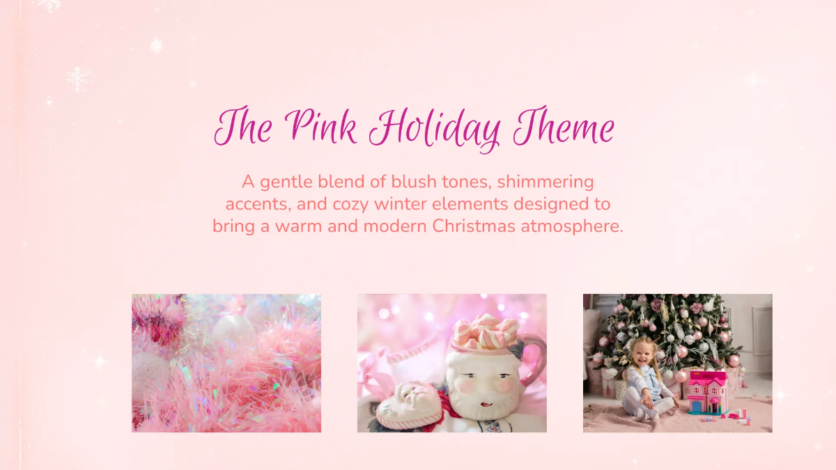 Free Pink Christmas Presentation Template to Edit Online