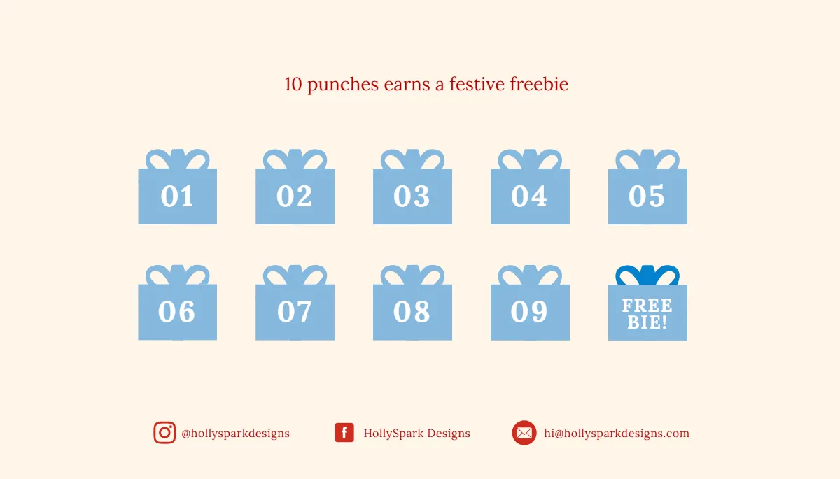 Free Christmas Holiday Punch Card Template to Edit Online