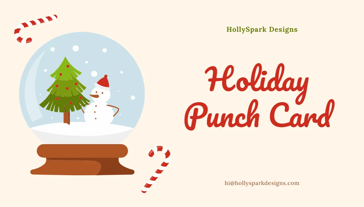 Free Christmas Holiday Punch Card Template to Edit Online