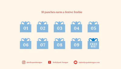 Free Christmas Holiday Punch Card Template to Edit Online