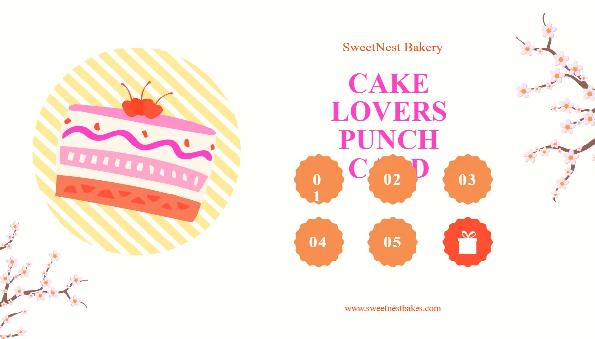 Free Cakes Punch Card Template to Edit Online