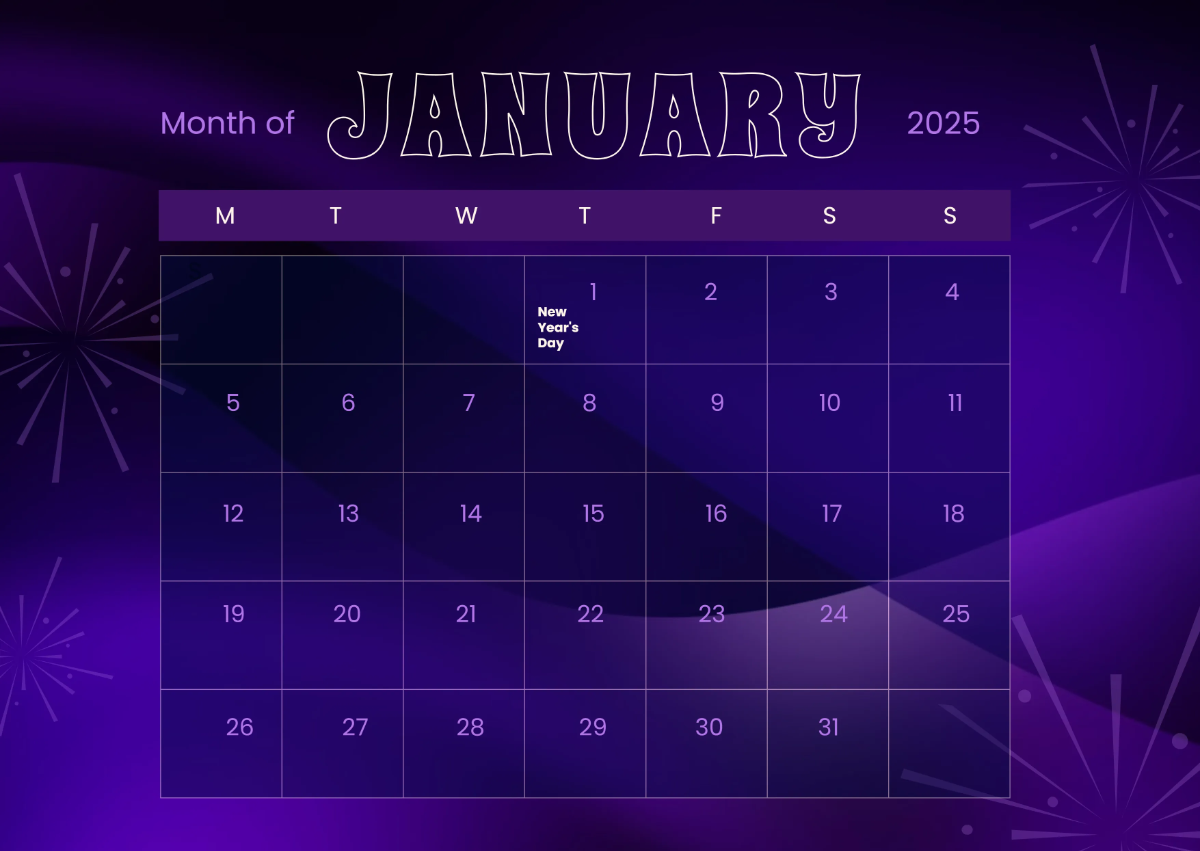 Free January 2026 Asian Holidays Calendar Template to Edit Online