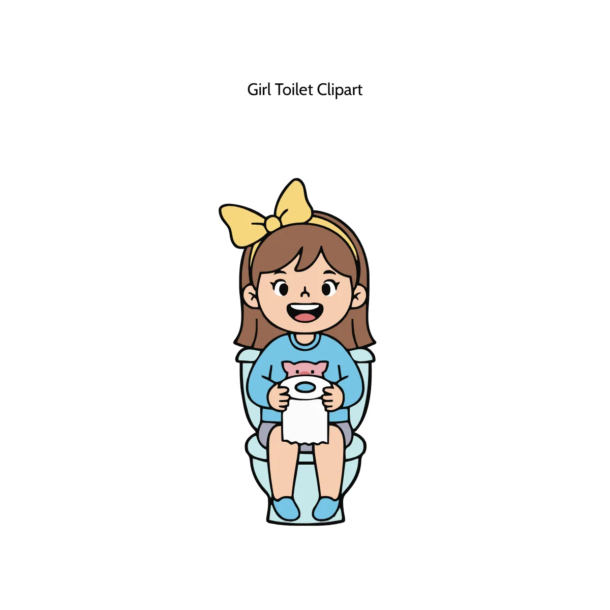 Girl Toilet Clipart