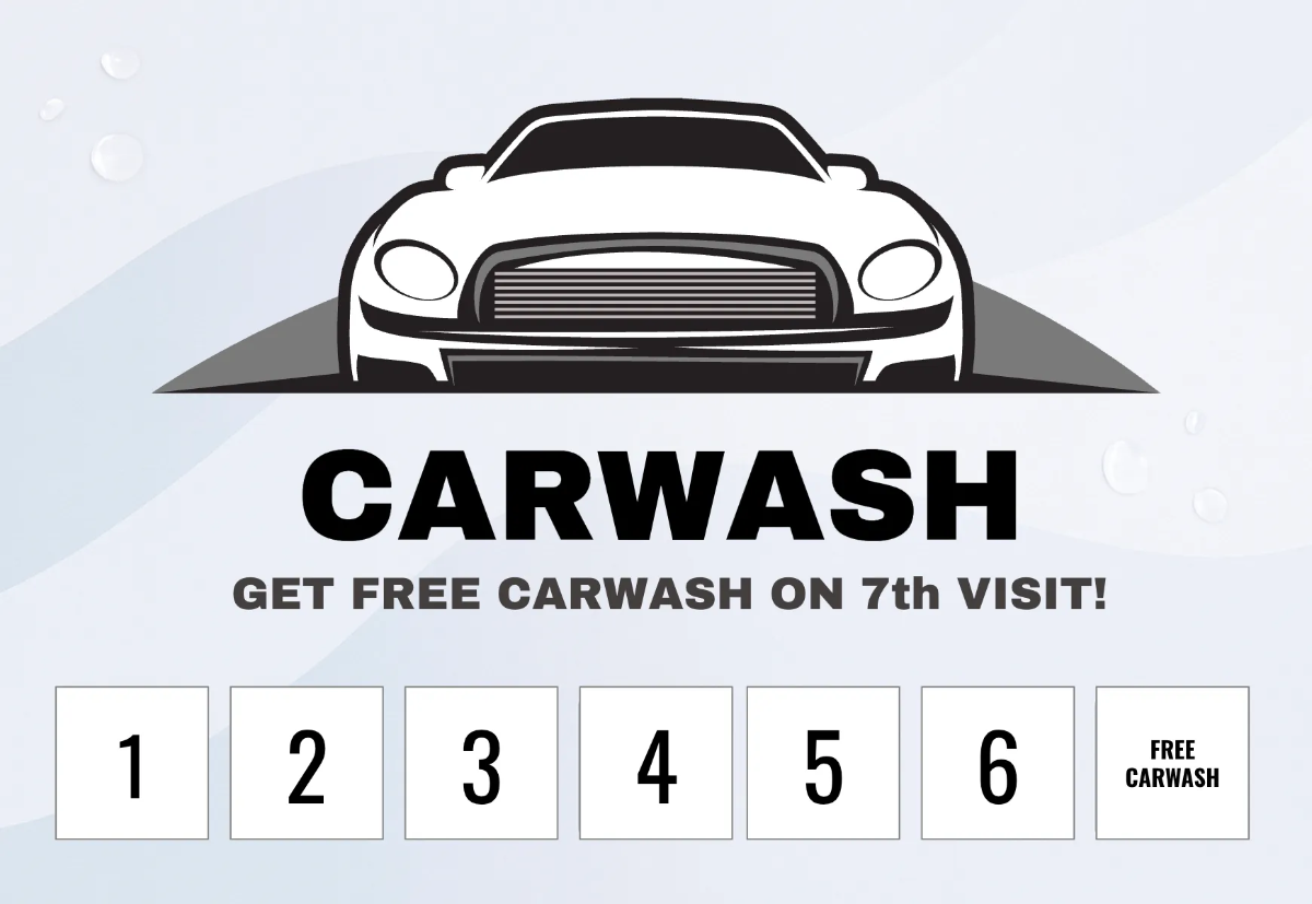 Car Wash Punch Card Template