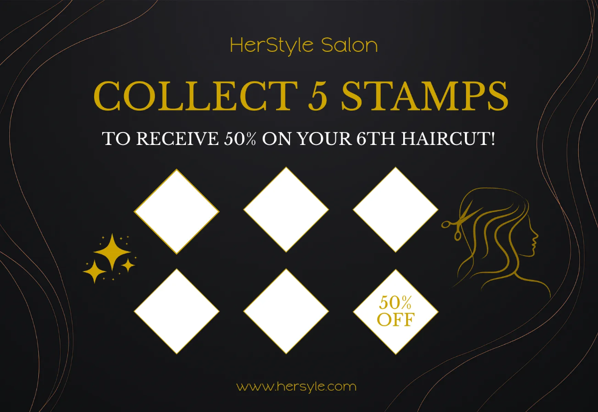 Hair Salon Punch Card Template