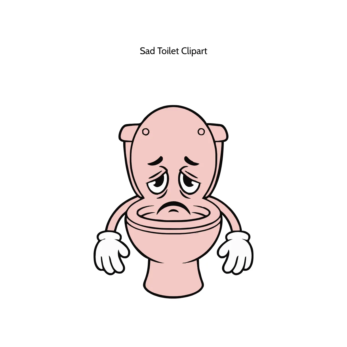 Free Sad Toilet Clipart Template to Edit Online
